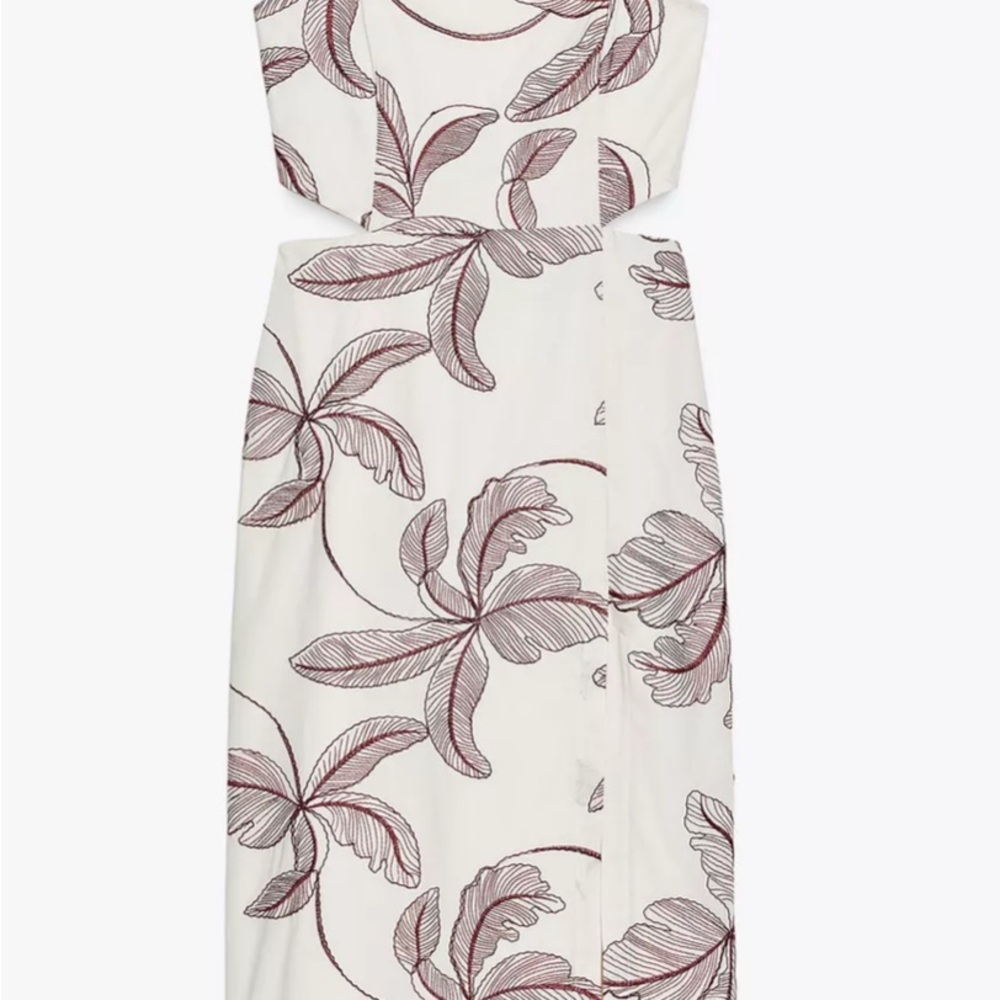 *NEVER WORN* Embroidered Midi-Dress